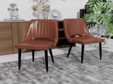 Dining Chairs with Cut-Outrest, Modern Kitchen Chair, Scandinavian Faux Leather Chair with High 72296044