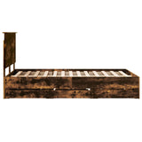 Bed Frame with Drawer Smoked Oak 120 x 200 cm Engineer Wood 3409486