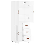 Highboard White 69.5x34x180 cm Engineered Wood 3195931