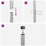 Fence Posts 12 pcs Silver Powder-coated steel 42012796