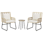 Garden Dining Set 3 pcs Brown and Cream Poly rattan, steel 42010353