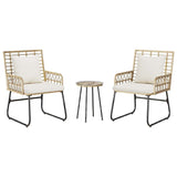 Garden Dining Set 3 pcs Brown and Cream Poly rattan, steel 42010353
