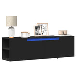 TV Wall Cabinet with LED Lights Black 135x31x39.5 cm 852384