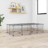 20-Panel Pet Cage with Door Black 35x35 cm Steel 3114055