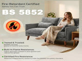 2 Seater Sofa, Loveseat Sofa with Spring Cushions, Wide and Deep Seat, Wood Legs, Grey T3398P552549