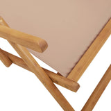 Folding Chair Taupe Solid Wood Eucalyptus and Fabric 366561
