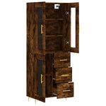Highboard Smoked Oak 69.5x34x180 cm Engineered Wood 3198590