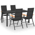 ZNTS 5 Piece Garden Dining Set Black and Brown 3060084