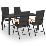 ZNTS 5 Piece Garden Dining Set Black and Brown 3060084