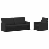 Sofa Set 2 pcs Black Fabric 3433164