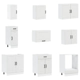 14 Piece Kitchen Cabinet Set Lucca White Engineered Wood 3314981