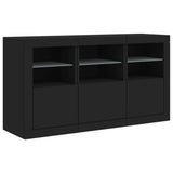 Sideboard with LED Lights Black 123x37x67 cm 3209059