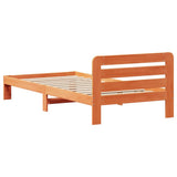 Bed Frame without Mattress Wax Brown 75x190 cm Small Single Solid Wood Pine 855566