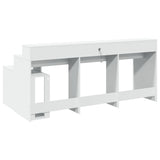 Desk with LED Lights White 200x104x91 cm Engineered Wood 3309465