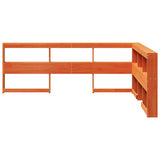 Bookcase Headboard L-Shaped Wax Brown 150 cm Solid Wood Pine 859264