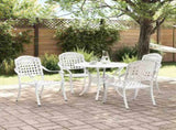 Garden Dining Set 5 pcs White Aluminium 3334686