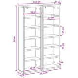 CD Cabinet 2 pcs Concrete Grey 32 x 17 x 92 cm Engineered Wood 8012753