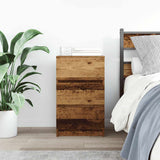 Bedside Cabinet with 3 Drawers Old Wood 39x35x65 cm 861351