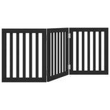 Dog Gate Foldable 3 Panels Black 150 cm Poplar Wood 352252