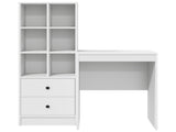 Desk with Drawer with Shelf with Storage 2 pcs White 3337337