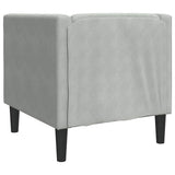 Sofa Light Grey 74.5 x 71 x 70.5 cm Velvet 42013016