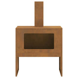 Fire Pit Brown 60 x 40 x 96 cm Weathering Steel 858935