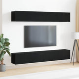 TV Cabinet Set 4 pcs Black Oak Engineered Wood 3333050