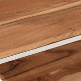 Coffee Table Silver Stainless Steel and Solid Wood Acacia 350023