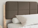 Bed Frame with Upholstered Headboard Taupe 135 x 190 cm 877992