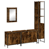4 Piece Bathroom Furniture Set Smoked Oak Engineered Wood 3214812
