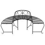 Half Round Tree Bench Ø159 cm Black Steel 318825