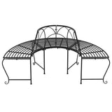 Tree Bench Black Steel Medium Durable Half Round Tree Bench 318825