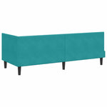 Corner Bed Frame with Headboard Turquoise 80 x 200 cm Velvet 42016416