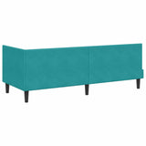 Corner Bed Frame with Headboard Turquoise 80 x 200 cm Velvet 42016416