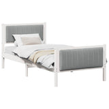 Bed frame White and light grey 90 x 190 cm Solid pine wood 878508