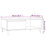 813173 Coffee Table Smoked Oak 90x60x35 cm Engineered Wood