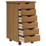 Desk and Rolling Cabinet Set MOSS 2 pcs Honey Brown 3438785