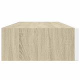330263 Wall-mounted Drawer Shelf Oak and White 60x23,5x10cm MDF