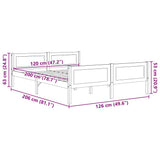 Bed Frame Grey Solid pinewood, plywood Double Tough Bed Frame 322126