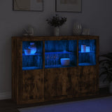 Sideboards with LED Lights 3 pcs Smoked Oak Engineered Wood 3209111