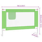 Toddler Safety Bed Rail Green 100x25 cm Fabric 10190