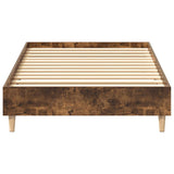 Bed Frame No Mattress Smoked Oak 100x200 cm Engineered Wood 861043