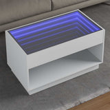 Coffee Table with Infinity LED White 90x50x50 cm 847665