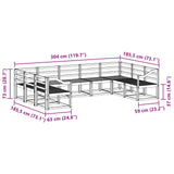 Outdoor Sofa Set 9 pcs Natural Solid Acacia Wood 3366997