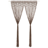 ZNTS Macrame Curtain Taupe 140x240 cm Cotton 323982