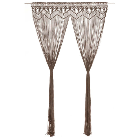ZNTS Macrame Curtain Taupe 140x240 cm Cotton 323982