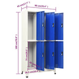 Locker Cabinet Grey and Blue 90x45x180 cm Steel 339802