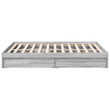 Bed Frame with Drawers without Mattress Grey Sonoma 140x200 cm 3280662
