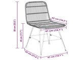 Dinning Chair 2 pcs Black 41 x 55 x 85 cm Rattan and Steel 42033207