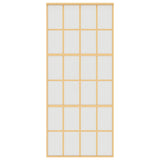 Sliding Door Gold 90x205 cm Frosted ESG Glass and Aluminium 155176
